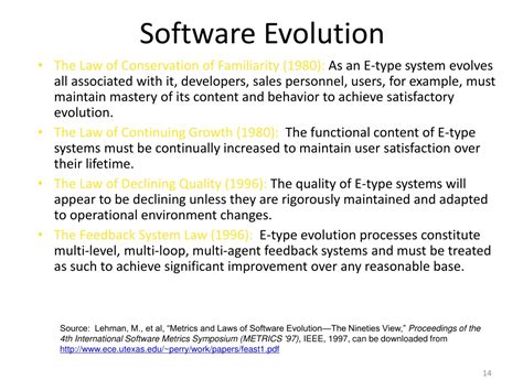 Software Evolution Versions に対する画像結果