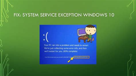 System Service Exception に対する画像結果