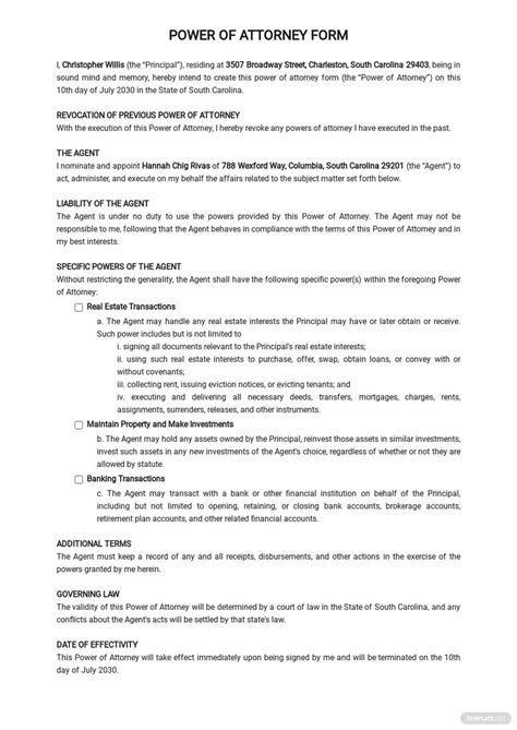 Power of Attorney Form Template に対する画像結果