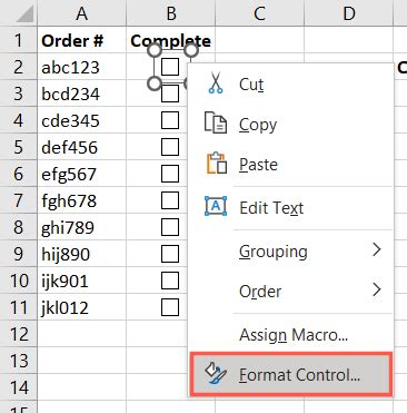 Image result for CheckBox Control Excel