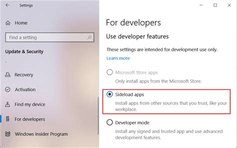 Image result for Side Loading Windows Apps