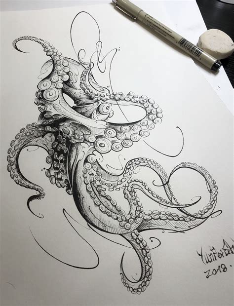 Octopus Tattoo Drawing に対する画像結果