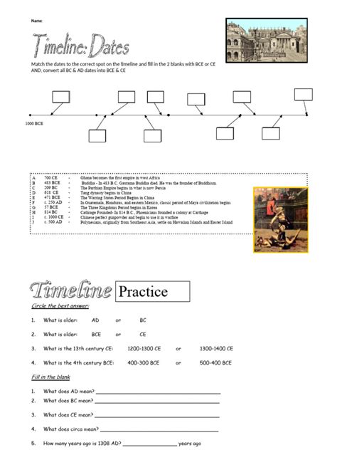 Image result for Timeline Practice Worksheet