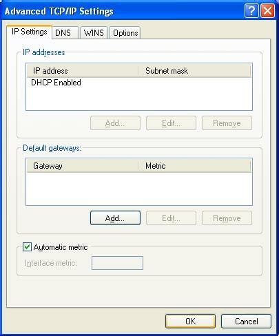 Toradh íomhá ar TCP IP Settings