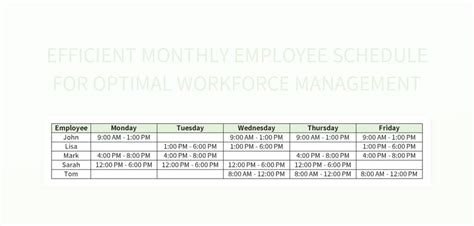 Afbeeldingsresultaten voor Workforce Scheduling Excel