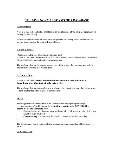 Image result for Sample of Fifth Normal Form