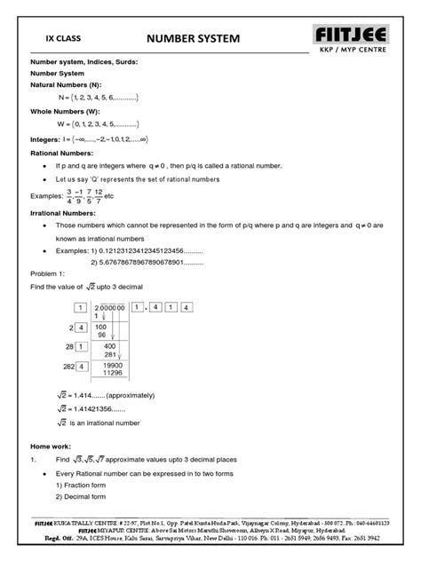 Image result for Number Systems Maths Class 9 Mathematics IX