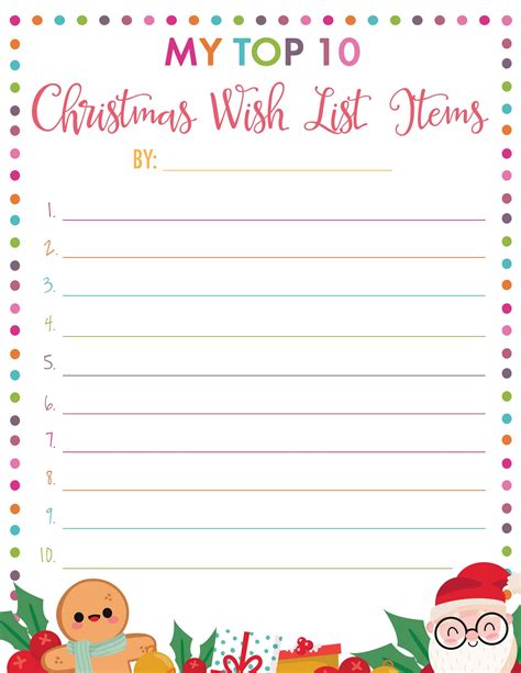 Image result for Printable Christmas List