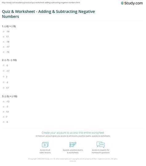 Image result for Negative Number Addition Worksheets