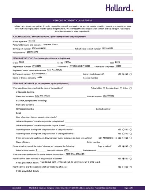 Image result for Accident Claim Form