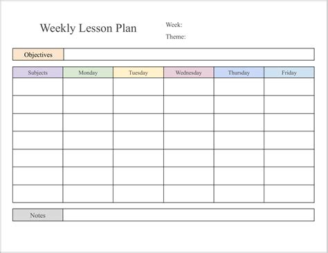 Google Doc Weekly Lesson Plan Template に対する画像結果