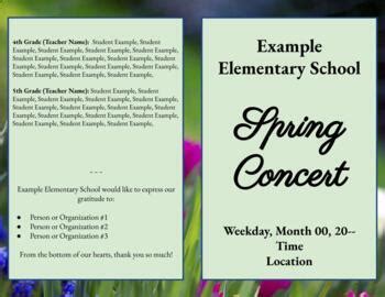 Image result for Elementary Concert Program Template