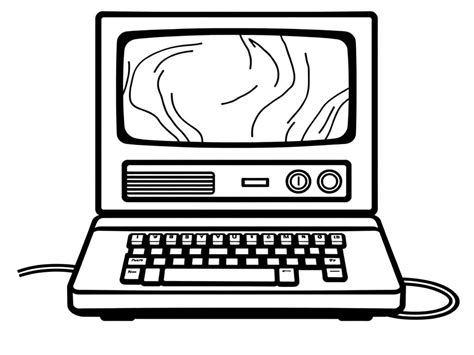 Toradh íomhá ar First Computer Coloring Page