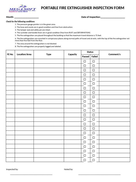 Image result for Fire Extinguisher Inspection Log Template