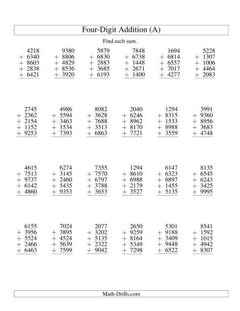 Image result for 5 Digit Column Addition