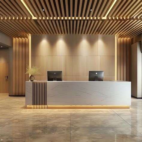 Image result for Hotel Reception Design with PVC Panel