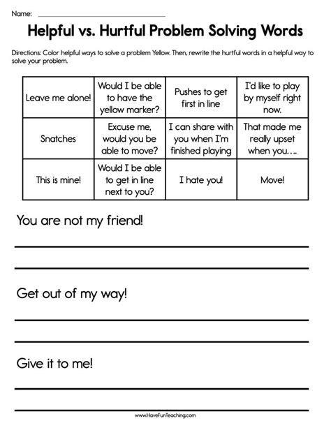 Image result for Worksheet On Problem Solving Personal Issues