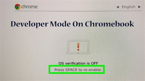 Toradh íomhá ar Developer Mode Chromebook Screen