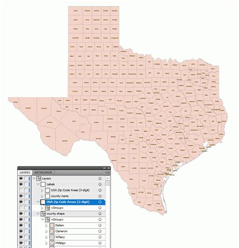 Résultat d’images pour 3 Digit Zip Code Map Texas
