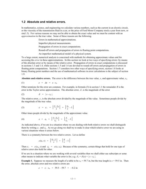 Image result for Relative Error Formula in Numerical Analysis