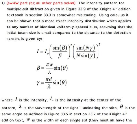 Image result for Intensity of a Diffraction Pattern Equation