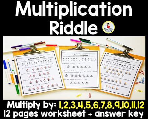 Toradh íomhá ar Multiplication Riddle Worksheet