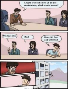 Afbeeldingsresultaten voor Linux vs Windows Open Source Meme