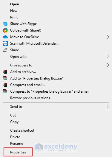 File Properties Dialogue Box に対する画像結果