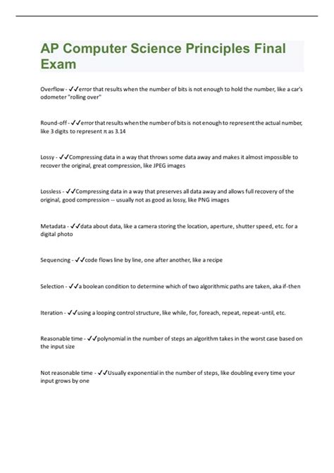 Toradh íomhá ar AP Computer Science Principles Cram Sheet
