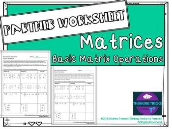 Image result for Basic Matrix Operations Sheets