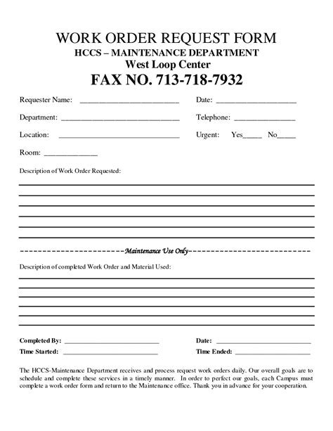 Sample Work Order in Word Format に対する画像結果