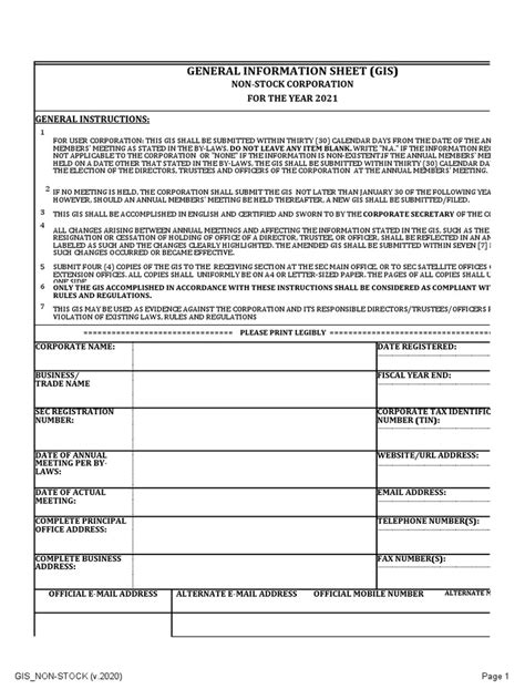 General Information Sheet Example に対する画像結果