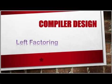 Image result for Remove Left Factoring