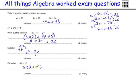 Algebra Questions GCSE PDF Formula に対する画像結果