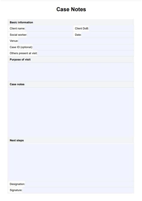 Image result for Case Note Sample Pdf