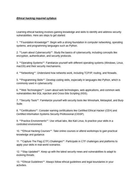 Image result for Ethical Hacking Syllabus