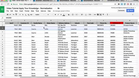 Toradh íomhá ar Non 2NF Table Example