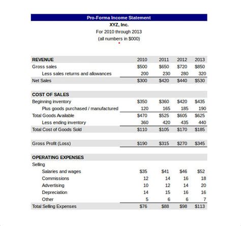 Résultat d’images pour Income Statement Format Excel