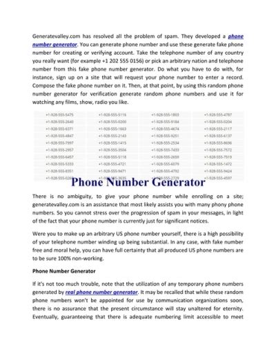 Image result for Random Real Phone Number