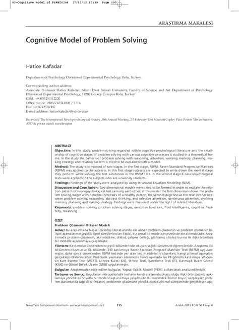 Image result for Problem Solving Models Psychology