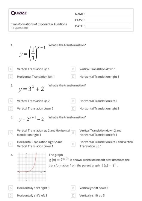 Image result for 9th Grade Exponential Functions Worksheet
