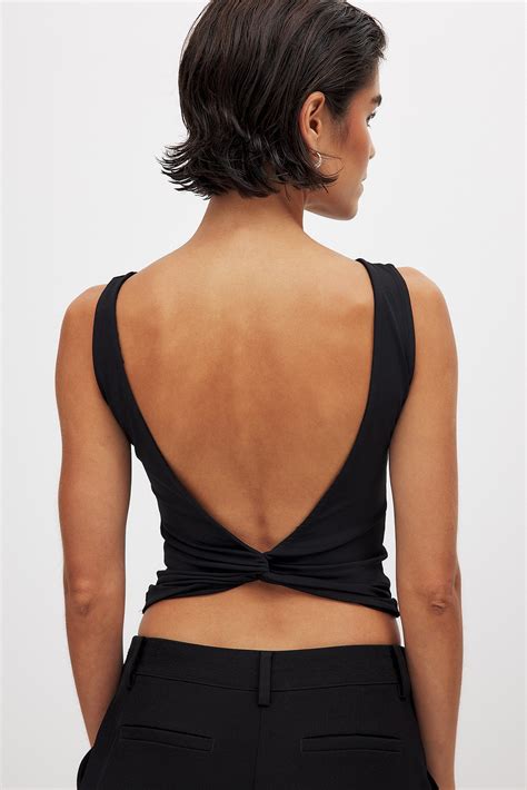 Image result for Open Back Top with Twisted String