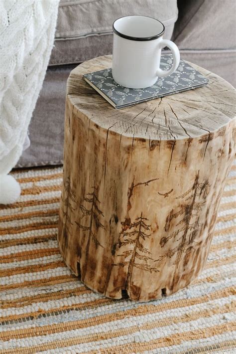 Stylish Log Side Table DIY Tutorial