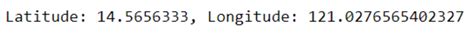 Toradh íomhá ar Geocoding API Python