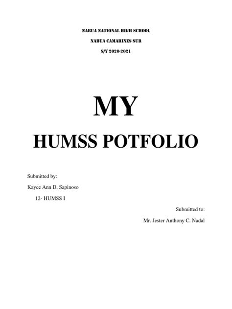 Image result for Preface Example for Humss Portfolio