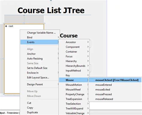 Toradh íomhá ar Jtree in Java Hard Coded