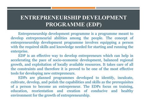 Image result for Enterpreneurial Development Program EDP