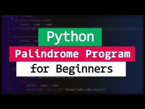 Afbeeldingsresultaten voor Palindrome in Python Using While Loop