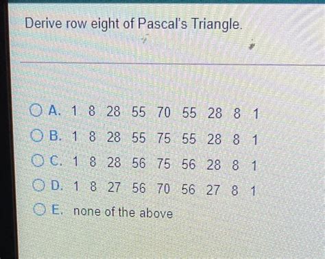 Image result for Pascal's Triangle 8th Row