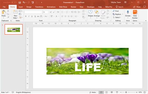 Sample Text and Image PowerPoint に対する画像結果